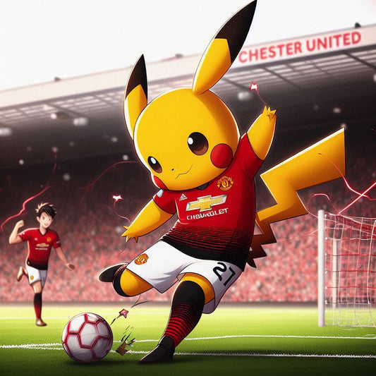 Manchester united-Pikachu T-shirt - Short Sleeve